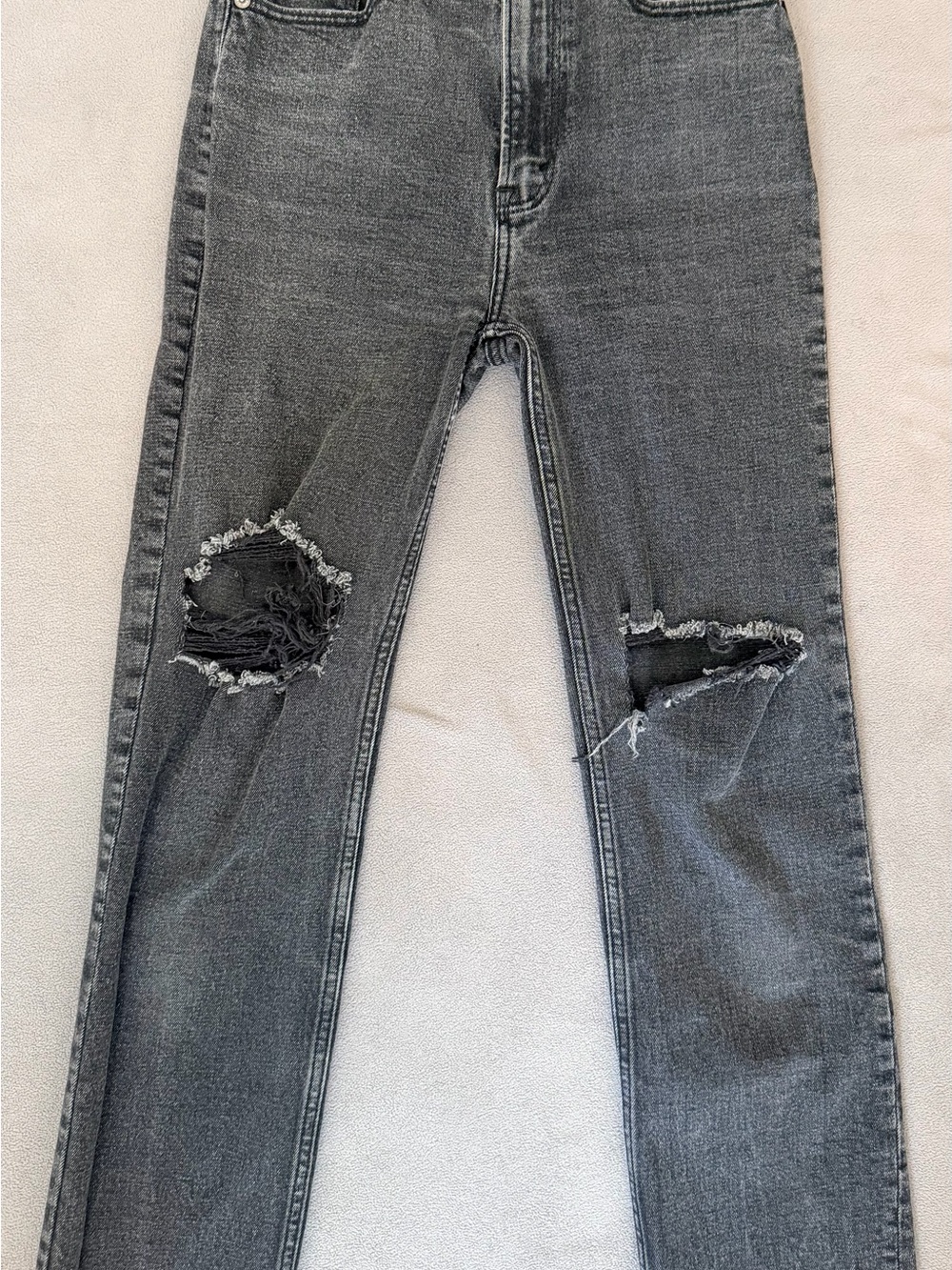 Abercrombie & Fitch - Ankle Straight Ultra High Rise Jeans - Black - 25 / 0R